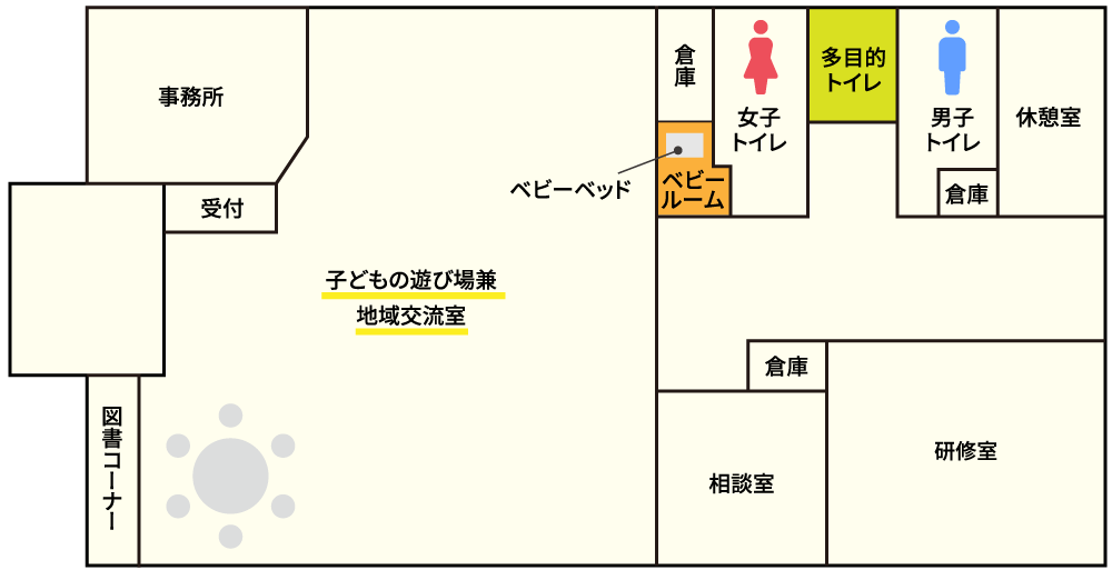 チャイルドハウスふくまるのフロアマップ図